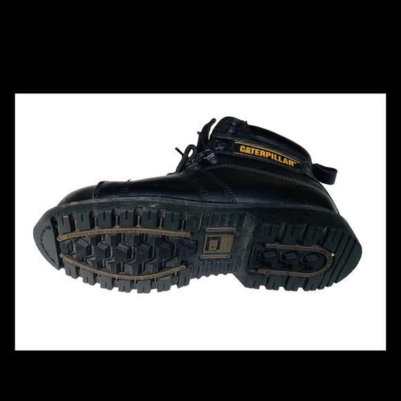 Caterpillar SILVERTON 84795 Steel Toe Mens Work Safety Black Leather Boot US 7.5